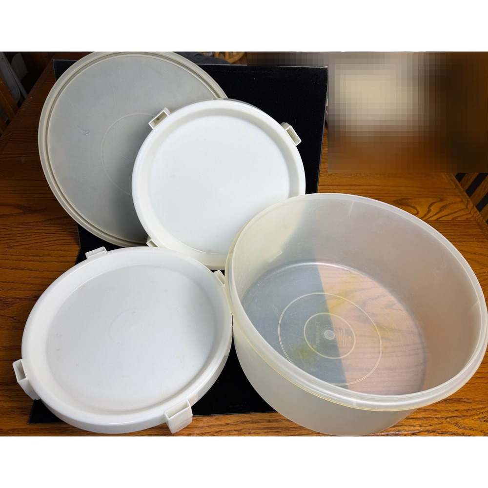 Vintage Tupperware Divide-A-Rack: Stackable Food Storage Set, Sheer White